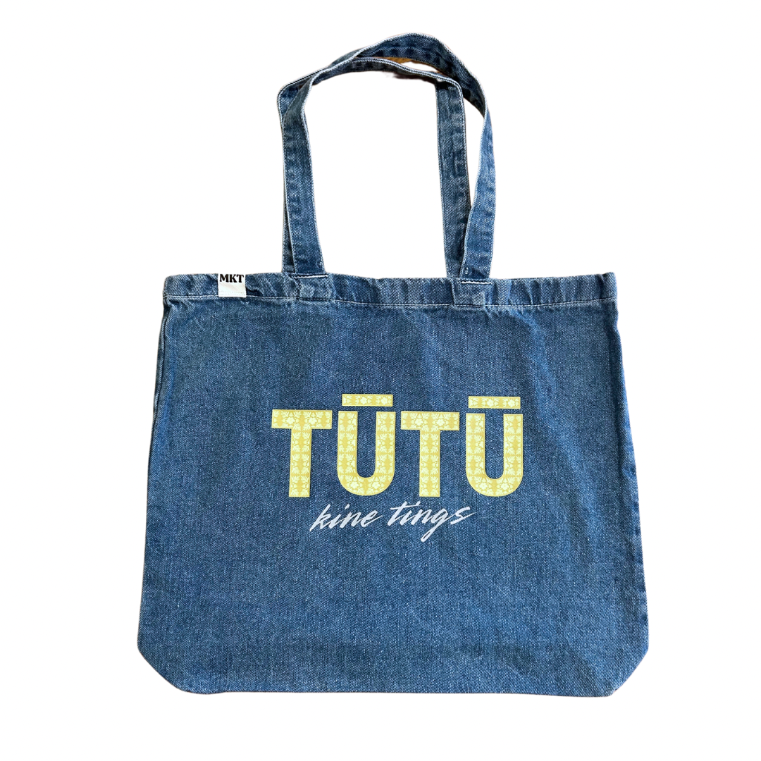 tūtū kine tings | quilty denim tote